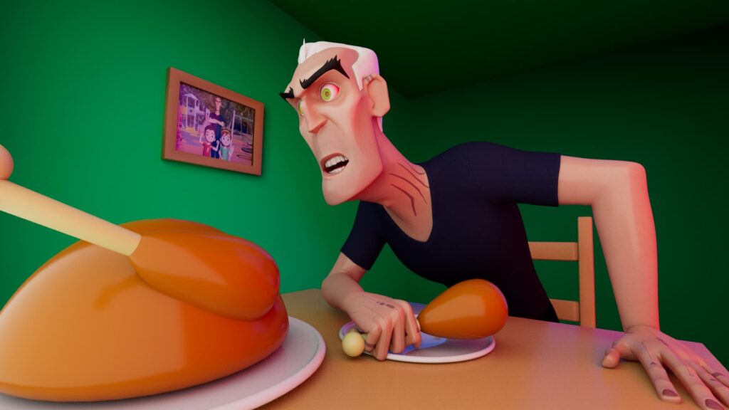A 3d scene of a man